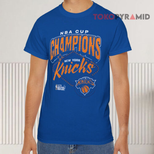 New York Knicks Nba Cup 2025 Champions Blue T shirt