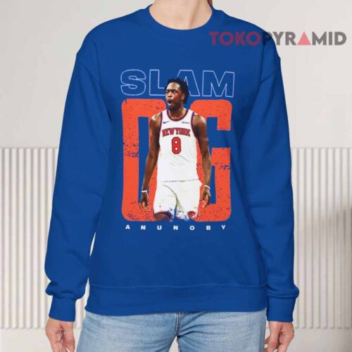 New York Knicks OG Anunoby Tee The Hand Of OG Game Winning Putback Blue Sweatshirt New York Knicks OG Anunoby Tee The Hand Of OG Game Winning Putback Blue Sweatshirt