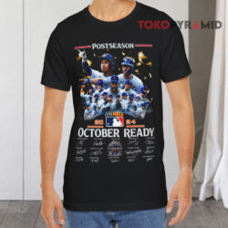 New York Mets Postseason 2024 October Ready Signatures Black T shirt