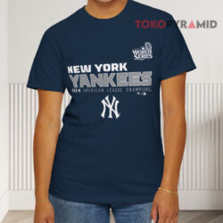 New York Yankees 2024 American League Champions Custom Name & Number T shirt Front