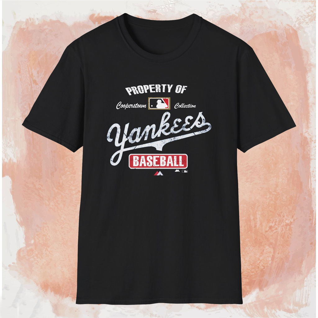 New York Yankees Cooperstown Property Of Shirt Black T shirt New York Yankees Cooperstown Property Of Shirt Black T shirt