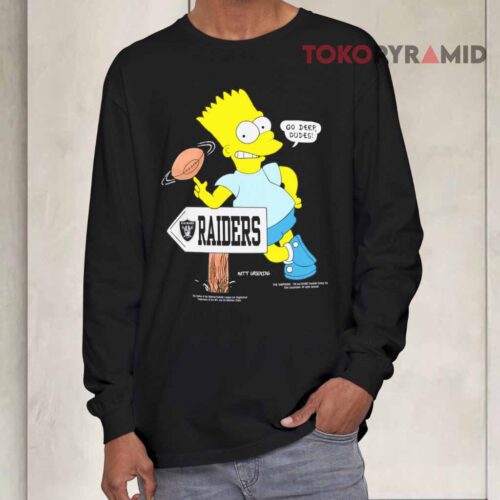 Nfl Raiders Bart Simpson Cartoon Long sleeved