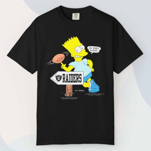 Nfl Raiders Bart Simpson Cartoon T shirt