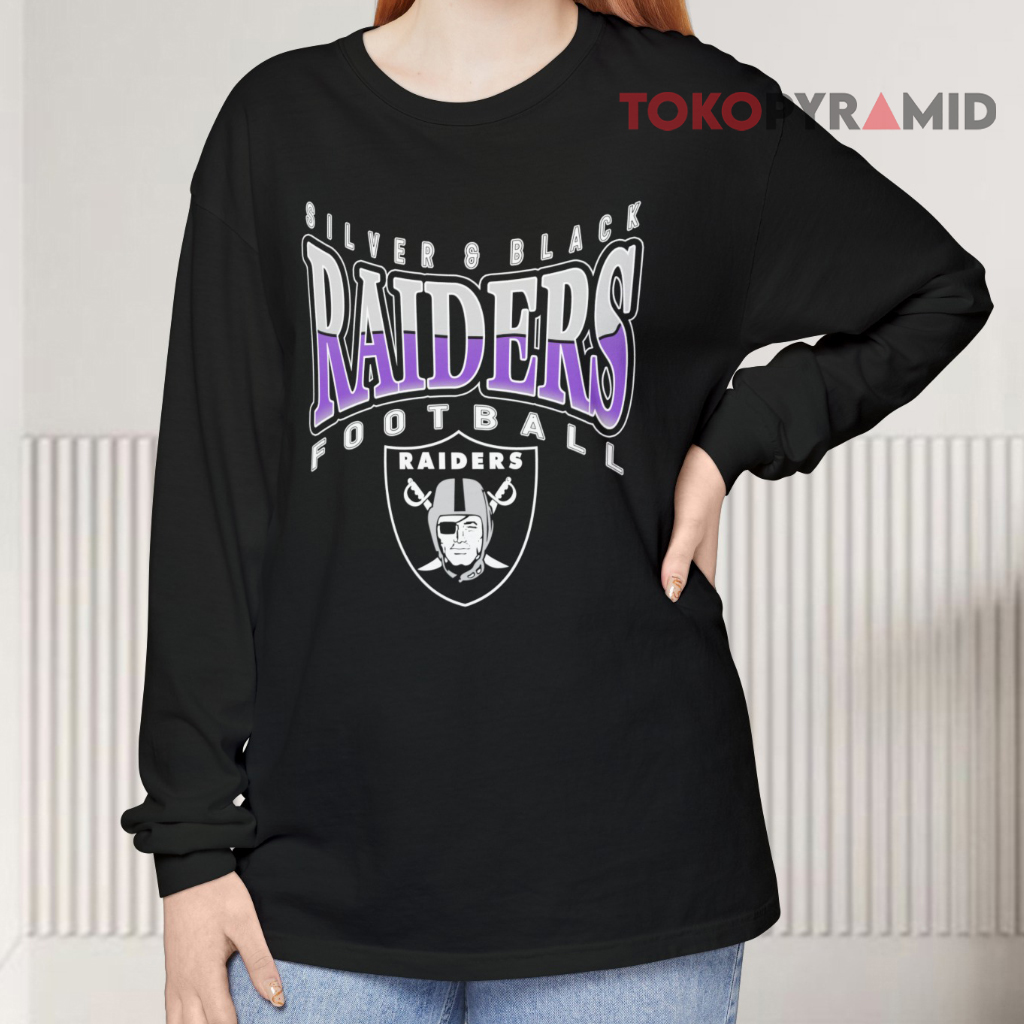 Nfl Raiders Silver & Black Football Long sleeved Nfl Raiders Silver & Black Football Long sleeved