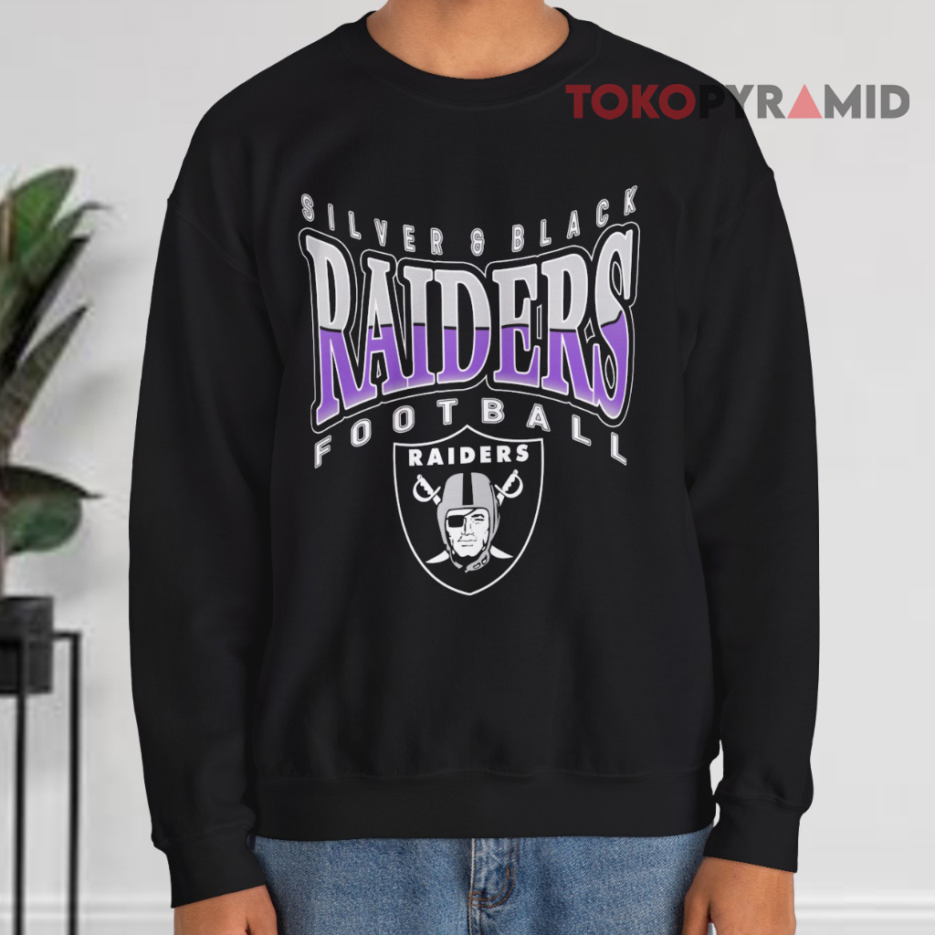 Nfl Raiders Silver & Black Football Sweatshirt Nfl Raiders Silver & Black Football Sweatshirt