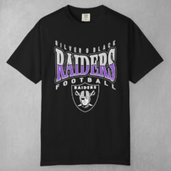 Nfl Raiders Silver & Black Football T shirt