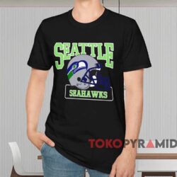Nfl Seattle Seahawks Helmet Shirt Black T shirt