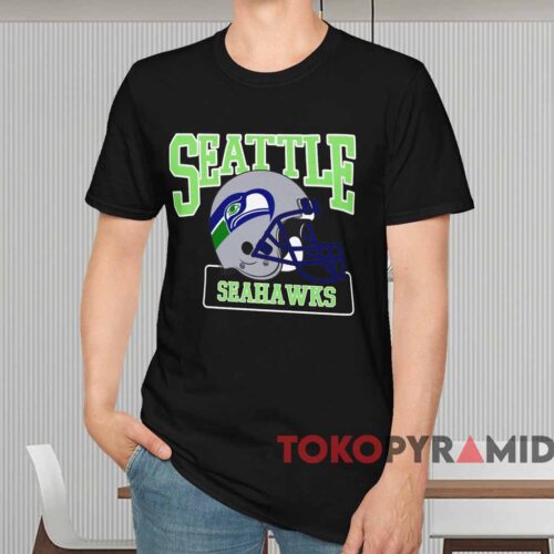 Nfl Seattle Seahawks Helmet Shirt Black T shirt
