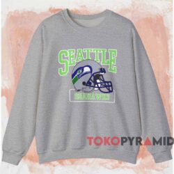 Nfl Seattle Seahawks Helmet Shirt Grey Sweatshirt
