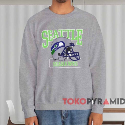 Nfl Seattle Seahawks Helmet Shirt Grey Sweatshirt