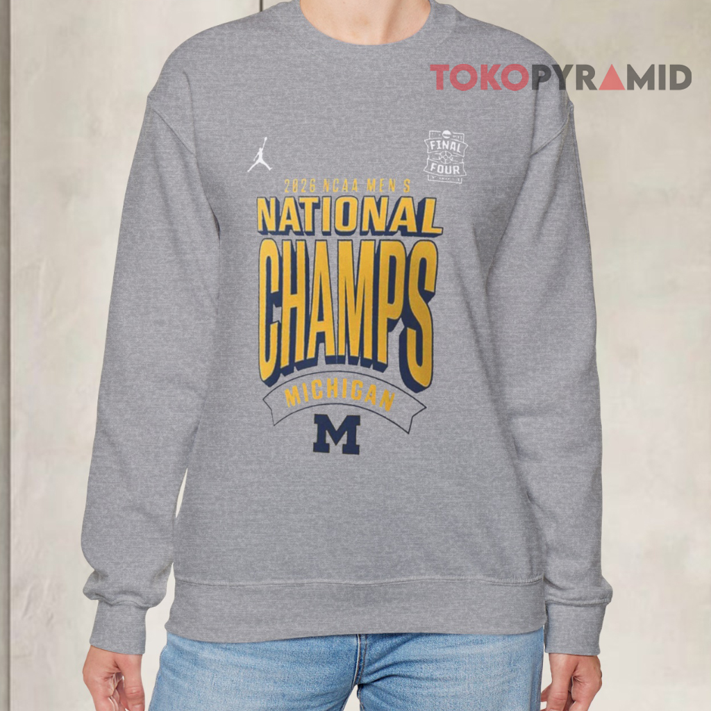 Nike Michigan Wolverines 2026 Ncaa Basketball National Champions Grey Sweatshirt Nike Michigan Wolverines 2026 Ncaa Basketball National Champions Grey Sweatshirt