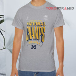 Nike Michigan Wolverines 2026 NCAA Basketball National Champions Shirt 4 Nike Michigan Wolverines 2026 Ncaa Basketball National Champions Grey T shirt