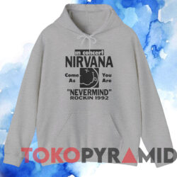 Nirvana In Concert Nevermind Rockin 1992 T-shirt 3 Nirvana In Concert Nevermind Rockin 1992 T shirt Grey Hoodie