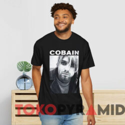 Nirvana Kurt Cobain Eyeliner Photo T shirt Black T shirt