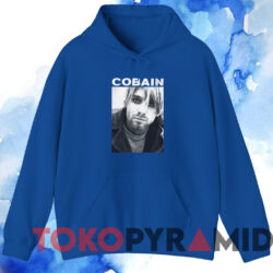 Nirvana Kurt Cobain Eyeliner Photo T shirt Blue Hoodie