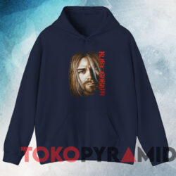 Nirvana Kurt Cobain Sad Face T shirt Navy Hoodie