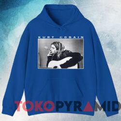 Nirvana Kurt Cobain Smoking T shirt Blue Hoodie