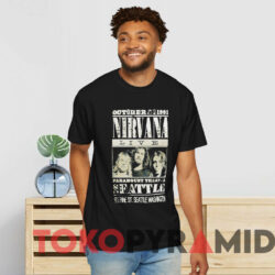 Nirvana Live At Paramount Theatre T shirt Black T shirt