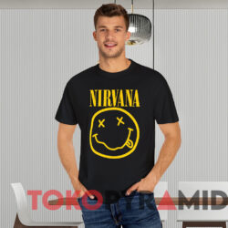 Nirvana Smiley Face T shirt Black T shirt