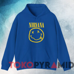 Nirvana Smiley Face T-shirt 3 Nirvana Smiley Face T shirt Blue Hoodie
