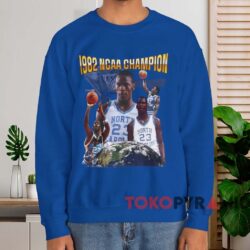 North Carolina Michael Jordan 1982 Ncaa Champion T shirt Blue Sweatshirt