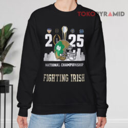 Notre Dame Fighting Irish 2025 National Championship Skyline Helmet Logo Football Shirt 3 Notre Dame Fighting Irish 2025 National Championship Skyline Helmet Logo Football Sweatshirt