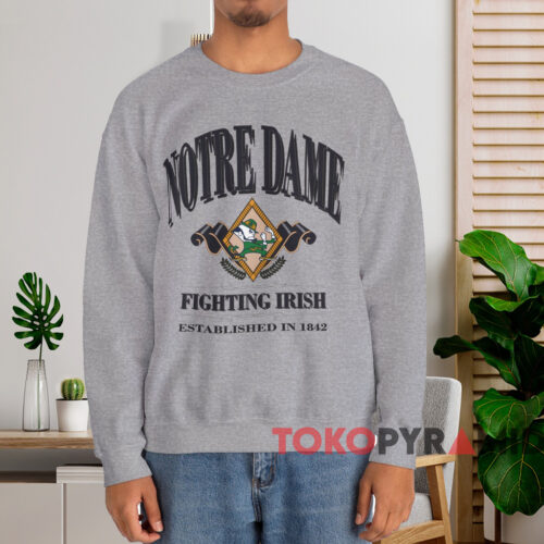 Notre Dame Fighting Irish Est In 1842 Shirt Grey Sweatshirt