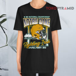 Notre Dame Fighting Irish Kelly 2025 National Championship Black T shirt