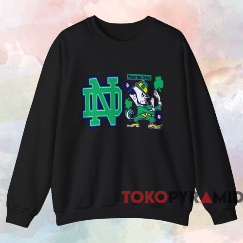 Notre Dame Fighting Irish Leprechaun Logo Shirt Black Sweatshirt Notre Dame Fighting Irish Leprechaun Logo Shirt Black Sweatshirt
