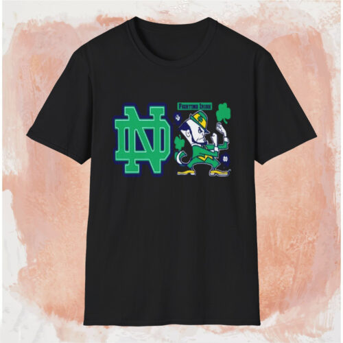 Notre Dame Fighting Irish Leprechaun Logo Shirt Black T shirt Notre Dame Fighting Irish Leprechaun Logo Shirt Black T shirt