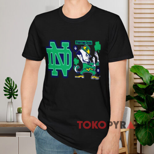 Notre Dame Fighting Irish Leprechaun Logo Shirt Black T shirt Notre Dame Fighting Irish Leprechaun Logo Shirt Black T shirt