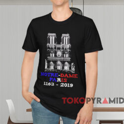 Notre Dame Paris 1163 2019 Shirt Black T shirt