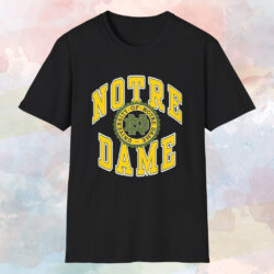 Notre Dame University Seal Logo Shirt Black T shirt
