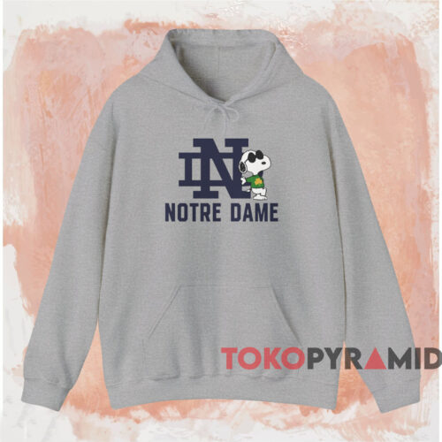 Notre Dame X Snoopy Shirt Grey Hoodie Notre Dame X Snoopy Shirt Grey Hoodie