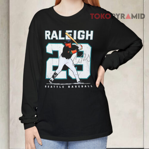 Number And Portrait Cal Raleigh Seattle Mariners Signature Long sleeved Number And Portrait Cal Raleigh Seattle Mariners Signature Long sleeved