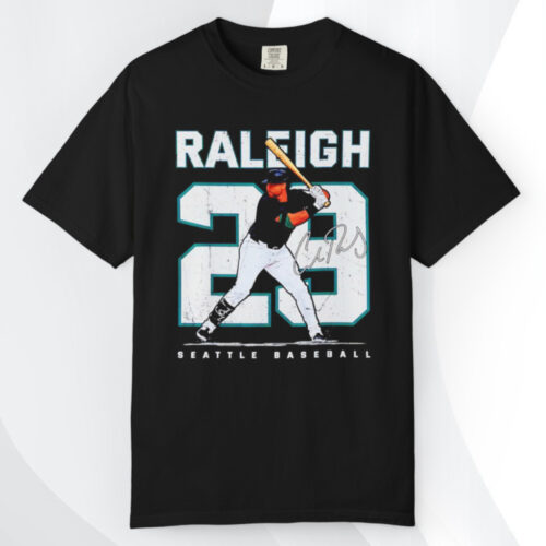 Number And Portrait Cal Raleigh Seattle Mariners Signature T shirt Number And Portrait Cal Raleigh Seattle Mariners Signature T shirt