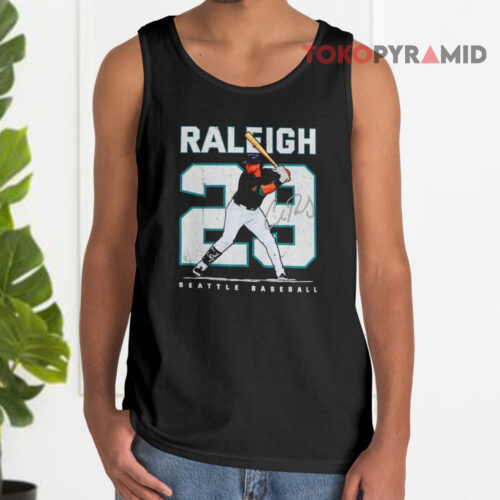 Number And Portrait Cal Raleigh Seattle Mariners Signature Tank Top Number And Portrait Cal Raleigh Seattle Mariners Signature Tank Top