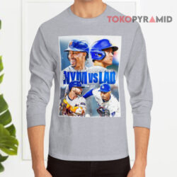 NY Mets Vs LA Dodgers 2024 NLCS Face Off Shirt 4 Ny Mets Vs La Dodgers 2024 Nlcs Face Off Long sleeved