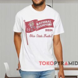 Ohio State Buckeyes 2024 National Champions Flag Shirt White T shirt