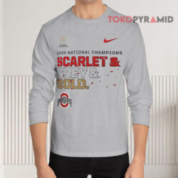 Ohio State Buckeyes 2024 National Champions Scarlet & Grey & Gold Shirt 4 Ohio State Buckeyes 2024 National Champions Scarlet & Grey & Gold Long sleeved