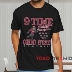 Ohio State Buckeyes 9 Time National Champions 2024 Shirt Black T shirt
