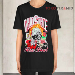 Ohio State Buckeyes Cfp Rose Bowl 2025 Vintage Helmet Black T shirt