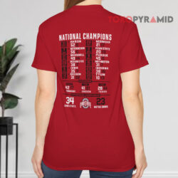 Ohio State Buckeyes 2024 National Champions Schedule Shirt 2 Ohio State Buckeyes Fanatics College Football Playoff 2024 National Champions Schedule T shirt Back