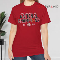 Ohio State Buckeyes Fanatics College Football Playoff 2024 National Champions Schedule T shirt Front