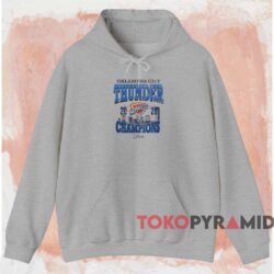 OKC Thunder 2025 NBA Champions Confetti Skyline Shirt 2 Okc Thunder 2025 Nba Champions Confetti Skyline Shirt Grey Hoodie