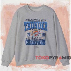 OKC Thunder 2025 NBA Champions Confetti Skyline Shirt 3 Okc Thunder 2025 Nba Champions Confetti Skyline Shirt Grey Sweatshirt