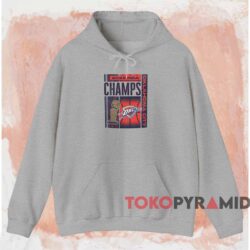 OKC Thunder 2025 NBA Champions Sportiqe Poster Shirt 2 Okc Thunder 2025 Nba Champions Sportiqe Poster Shirt Grey Hoodie