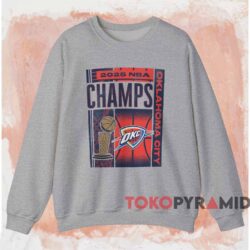 OKC Thunder 2025 NBA Champions Sportiqe Poster Shirt 3 Okc Thunder 2025 Nba Champions Sportiqe Poster Shirt Grey Sweatshirt