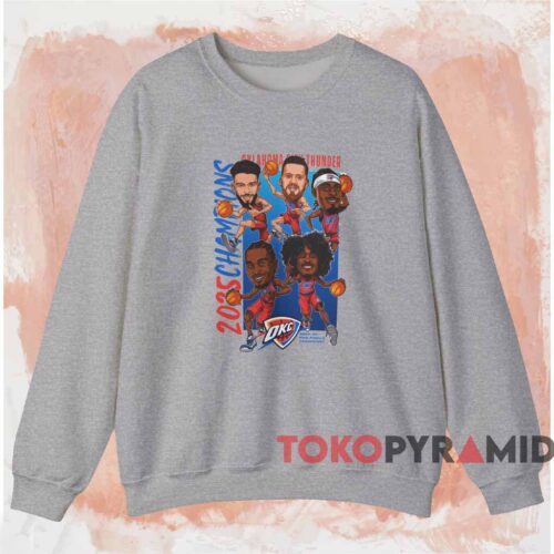 Okc Thunder 2025 Nba Finals Champions Caricature Shirt Grey Sweatshirt Okc Thunder 2025 Nba Finals Champions Caricature Shirt Grey Sweatshirt