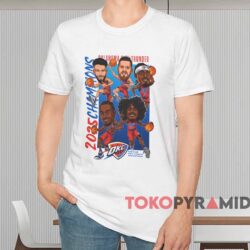 Okc Thunder 2025 Nba Finals Champions Caricature Shirt White T shirt